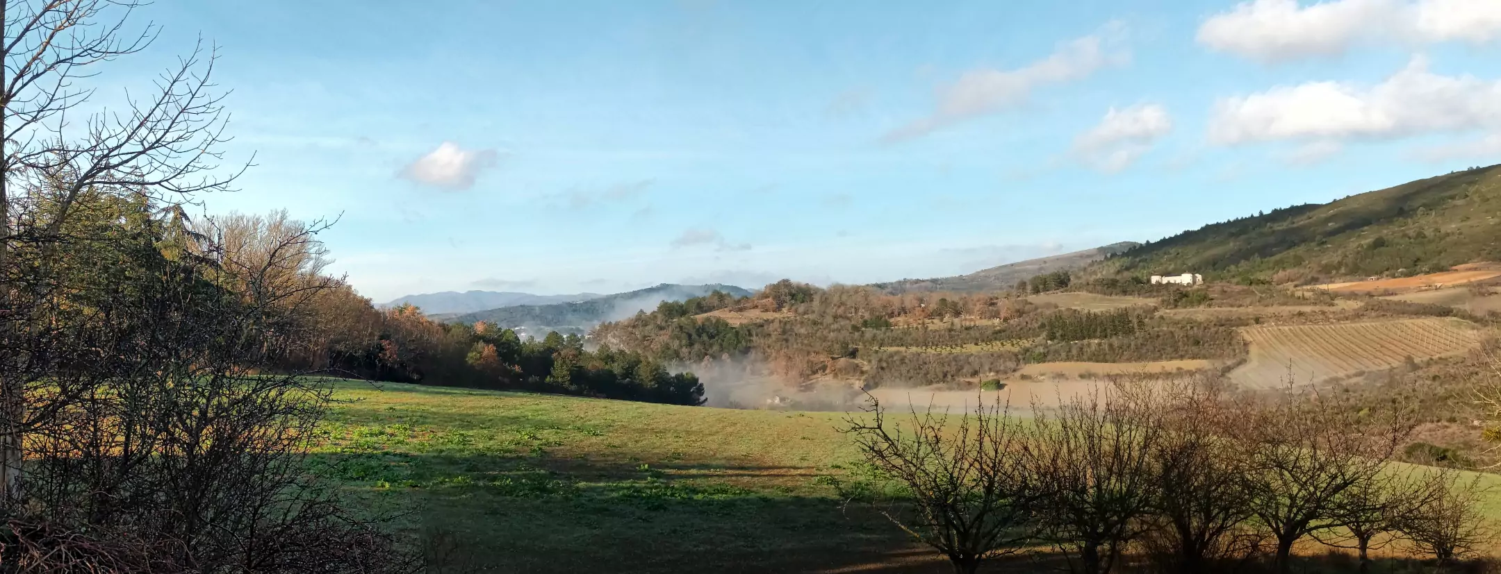 Panoramic view of the Blanque Valley from the village of Coustaussa, Aude